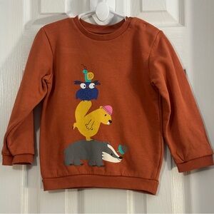 M&S Baby Boy Rust Color Long Sleeve Animal Graphic Sweatshirt